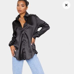 Black Satin button down